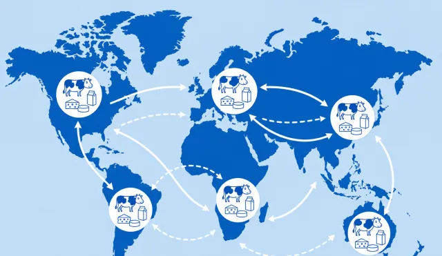 Carte monde lait